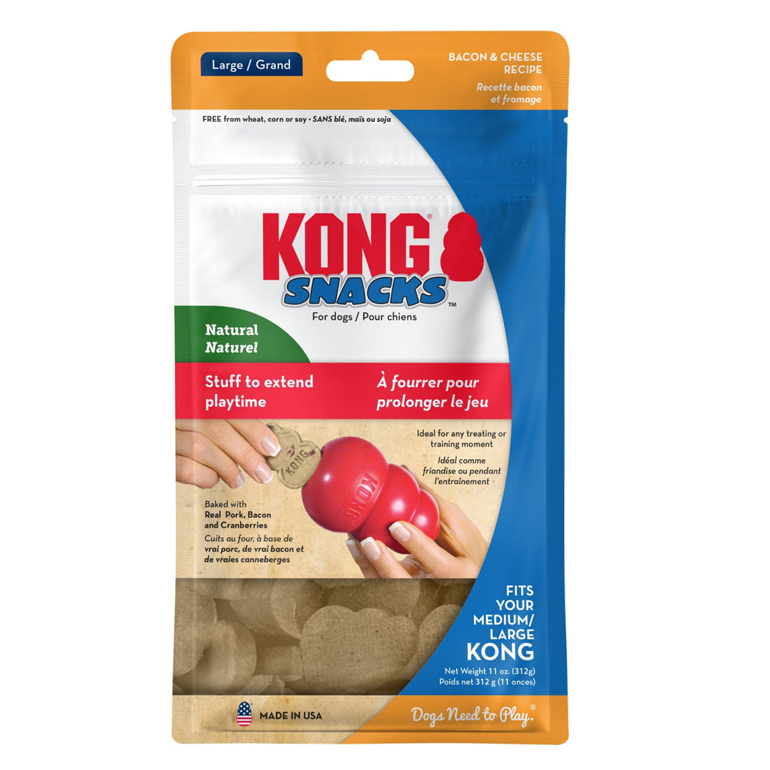 KONG STUFF'N SNACKS DOG TREATS BACON & CHEESE LARGE
