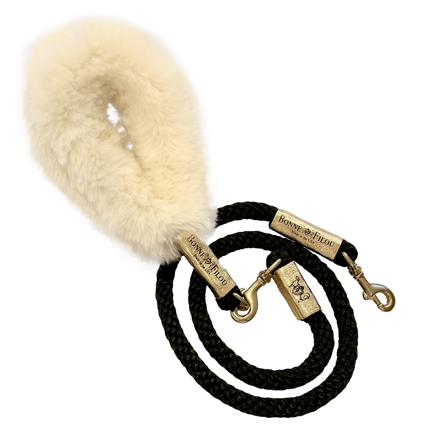 BUNDLE SHEARLING FUR GRIP + ROPE LEASH FOR DOGS