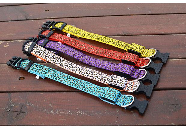 FASHION LEOPARD ADJUSTABLE LED DOG COLLAR