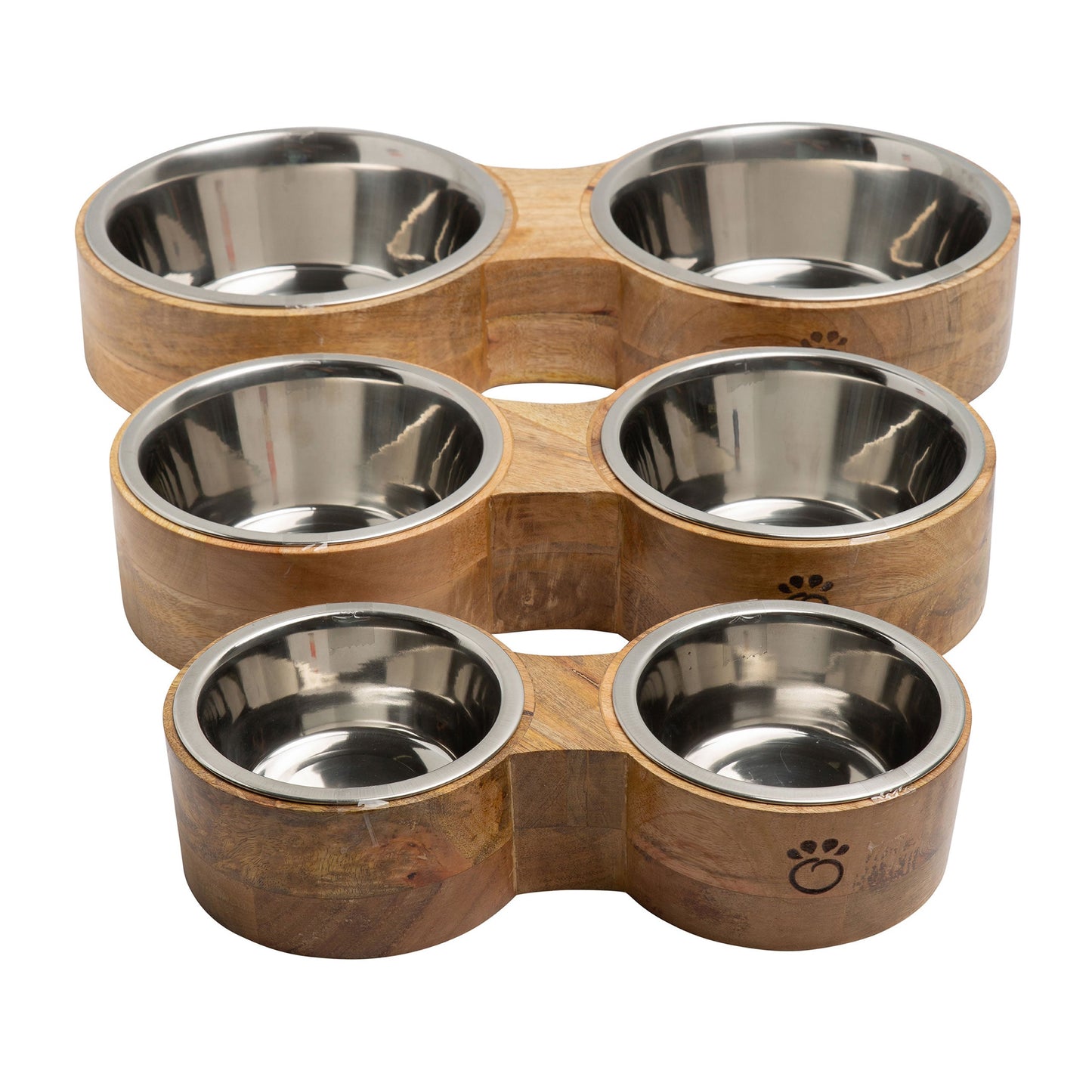 WOOD & METAL FEEDER DOUBLE DINER
