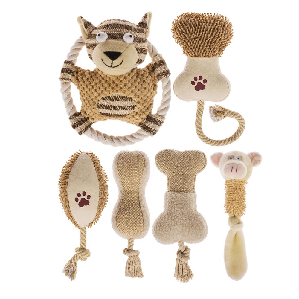 6-PACK ADORABLE DOG PLUSH TOYS SET