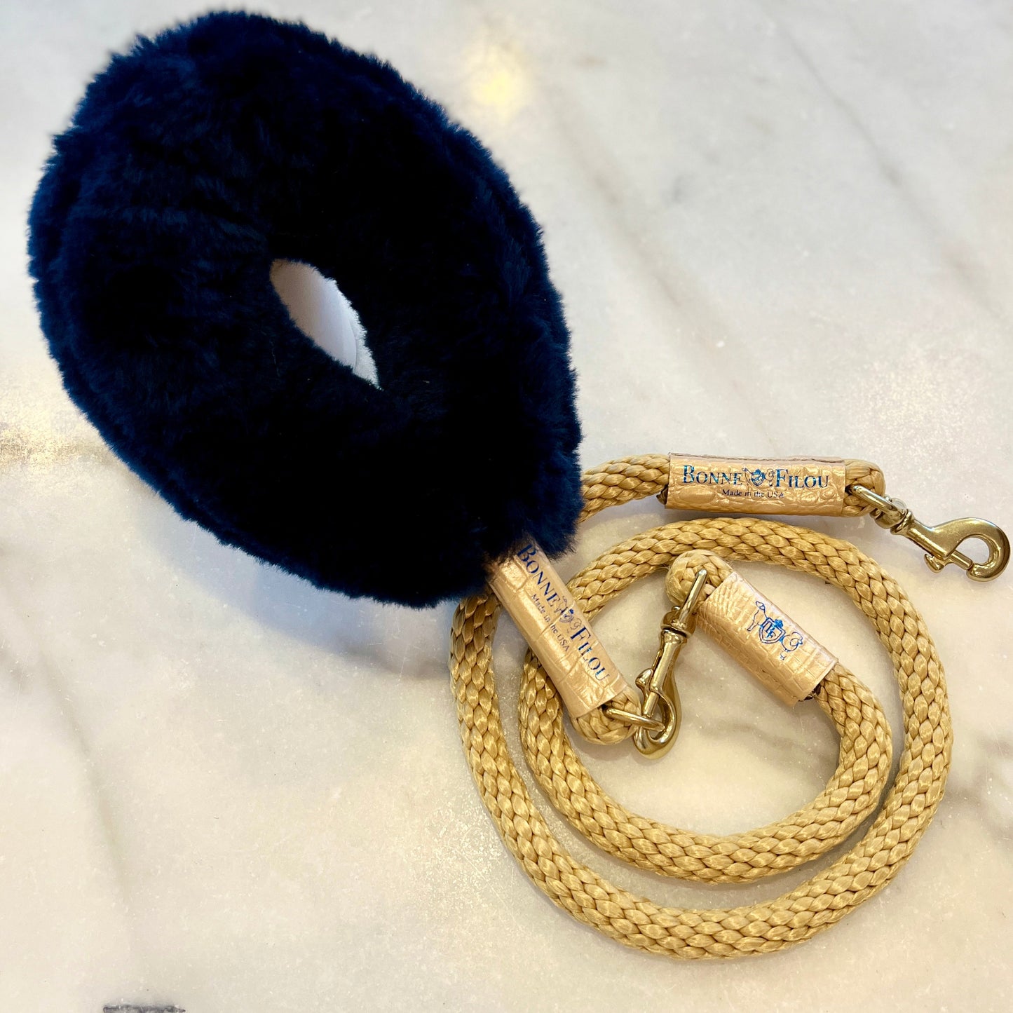BUNDLE SHEARLING FUR GRIP + ROPE LEASH FOR DOGS