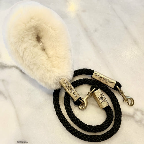 BUNDLE SHEARLING FUR GRIP + ROPE LEASH FOR DOGS
