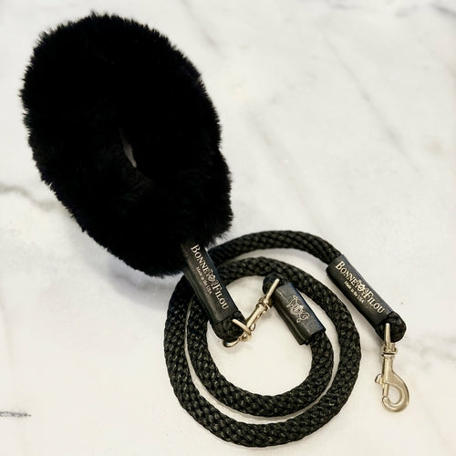 BUNDLE SHEARLING FUR GRIP + ROPE LEASH FOR DOGS