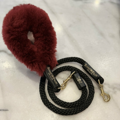 BUNDLE SHEARLING FUR GRIP + ROPE LEASH FOR DOGS