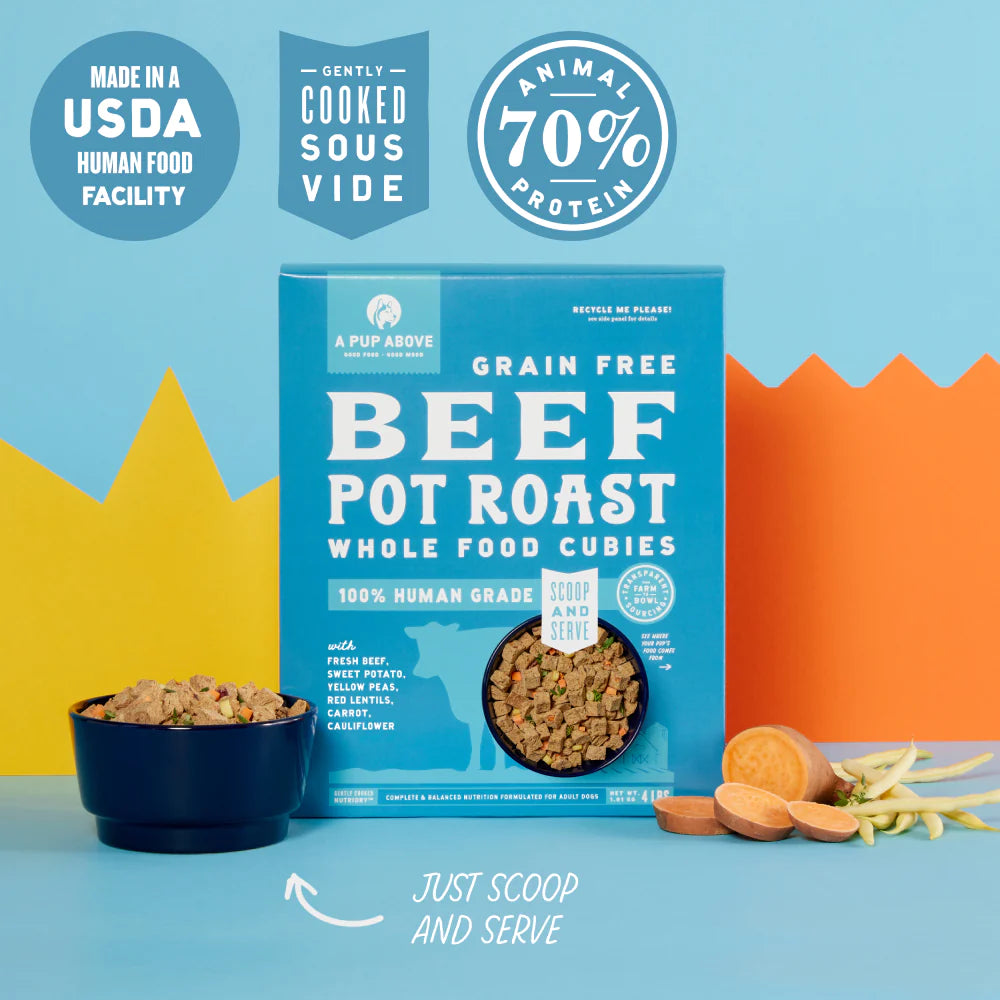 A PUP ABOVE DOG GRAIN FREE CUBIES BEEF 2LB 4 COUNT