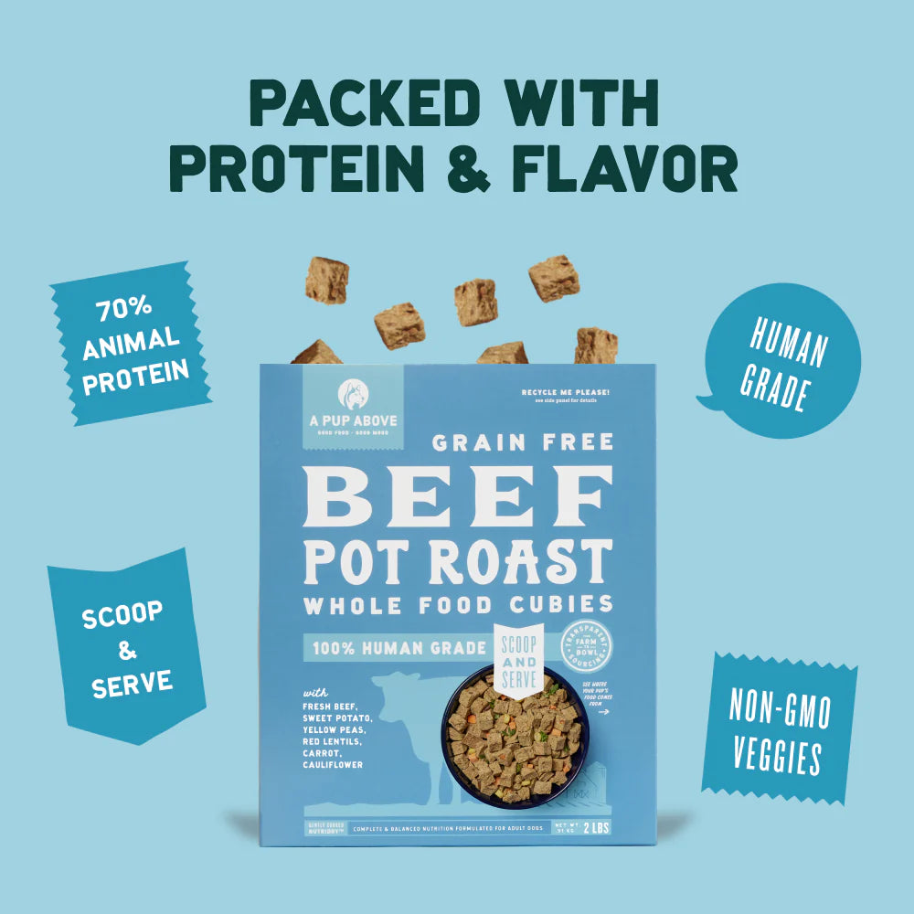 A PUP ABOVE DOG GRAIN FREE CUBIES BEEF 2LB 4 COUNT