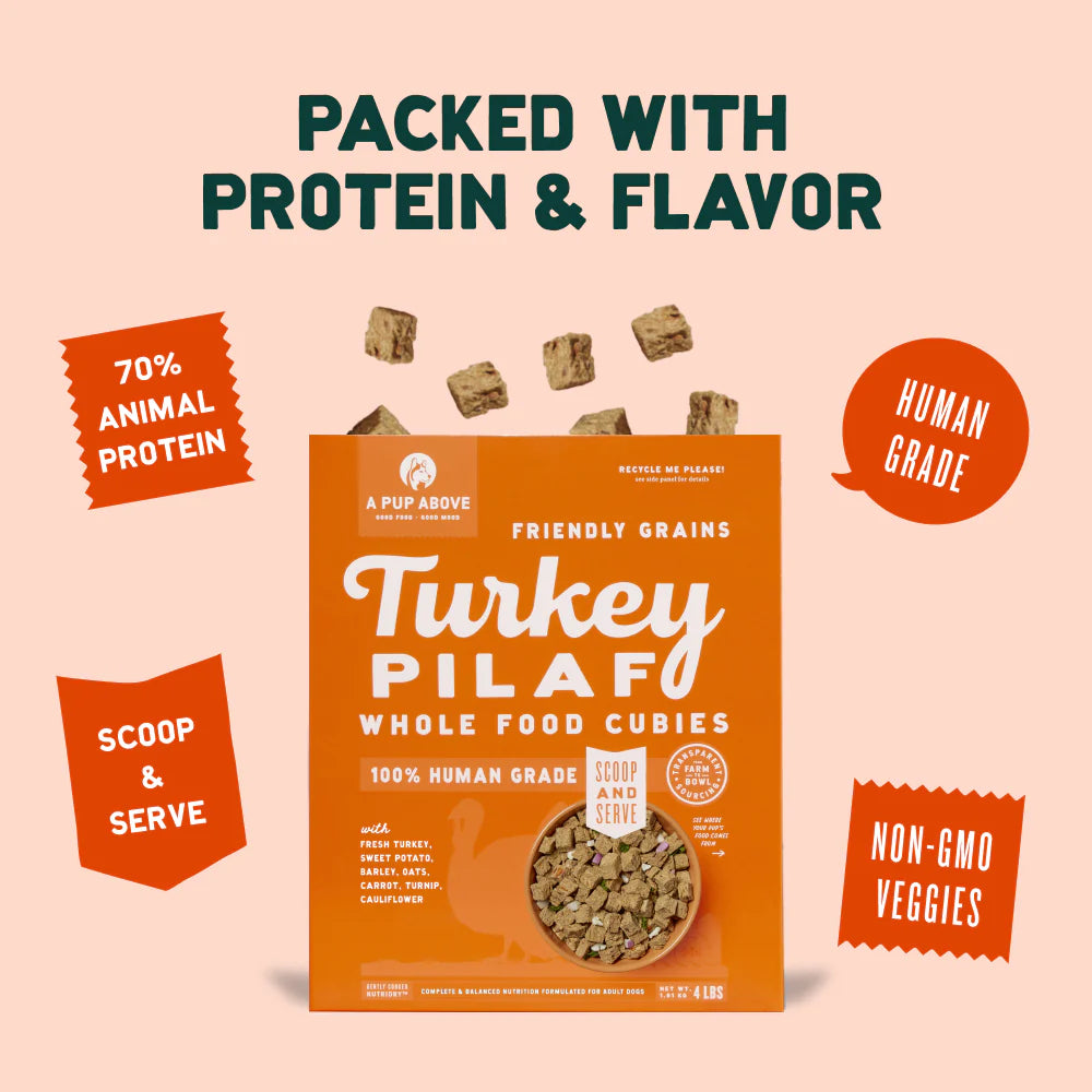 A PUP ABOVE DOG CUBIES TURKEY 2LB 4 COUNT