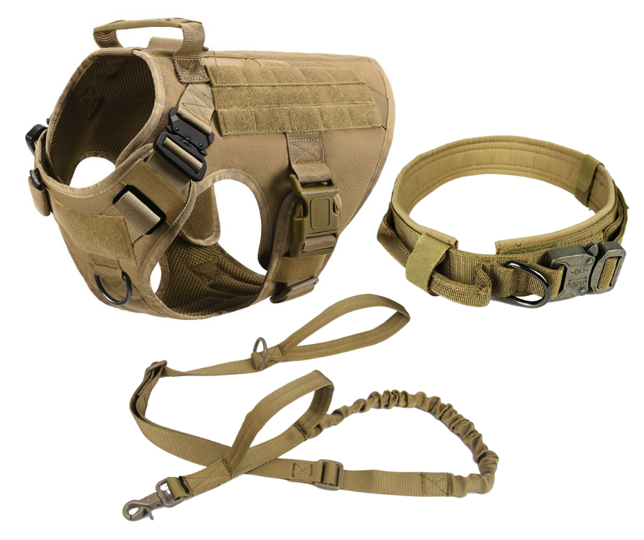 MILITARY DOG TACTICAL HARNESS AND LEASH SET
