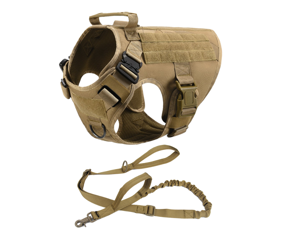 MILITARY DOG TACTICAL HARNESS AND LEASH SET