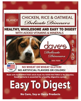 DAVE'S DRY DOG FOOD DELICATE DINNERS CHICKEN, RICE & OATMEAL 16LBS