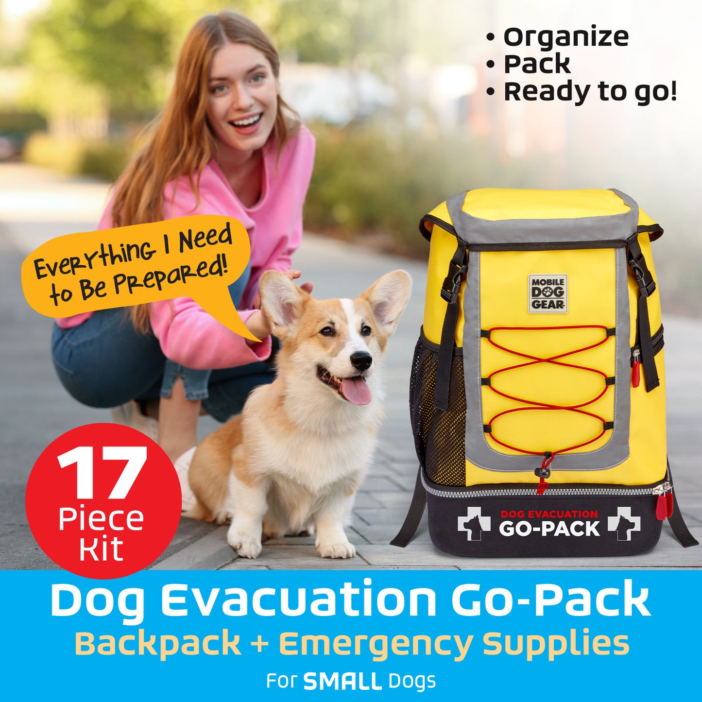 MOBILE DOG GEAR DOG EVACUATION GO-PACK (SMALL)