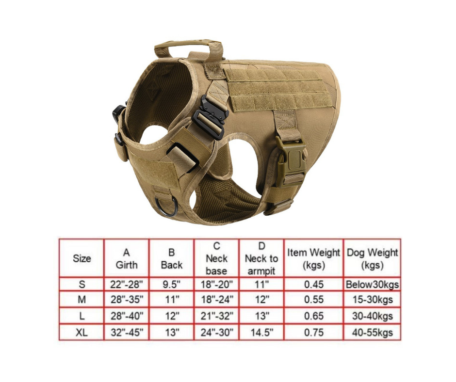 MILITARY DOG TACTICAL HARNESS AND LEASH SET
