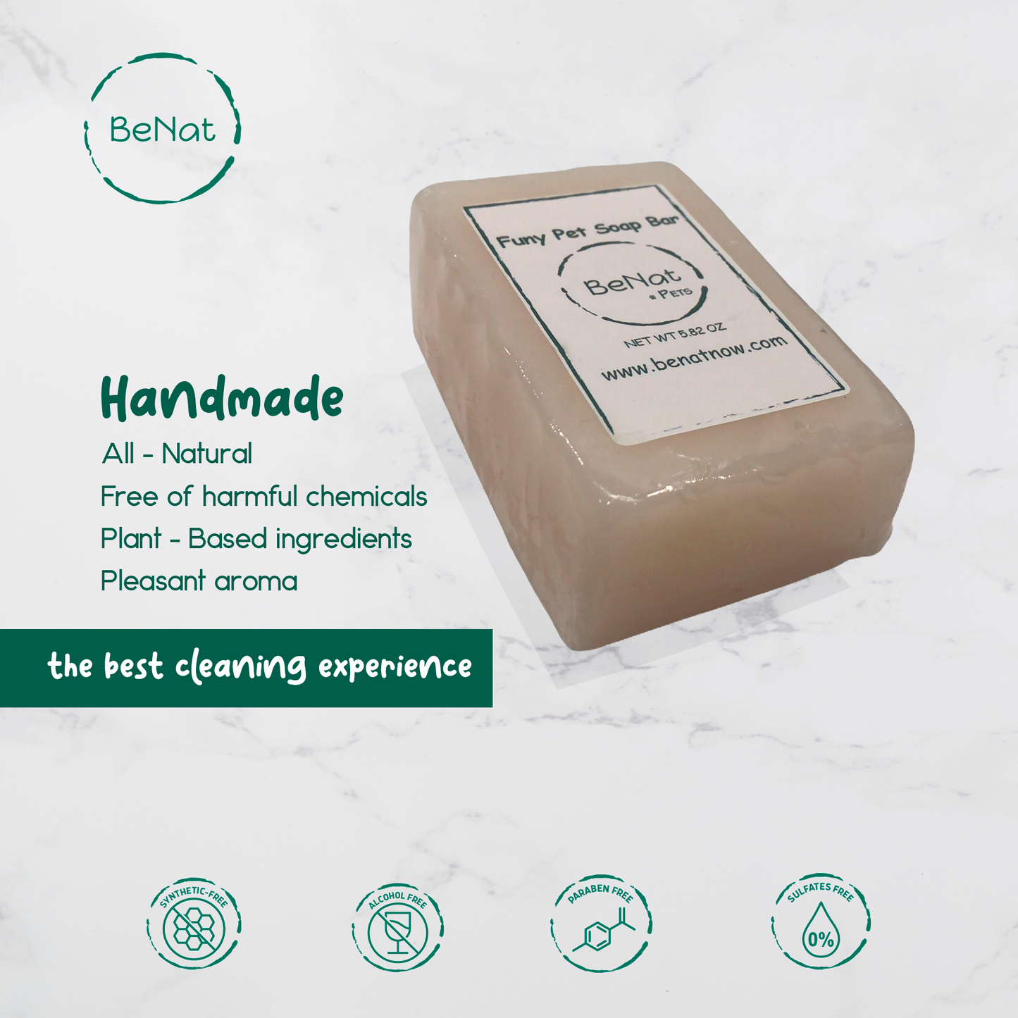 BENAT PETS ALL-NATURAL PET SHAMPOO BAR OAT 5.8 OZ