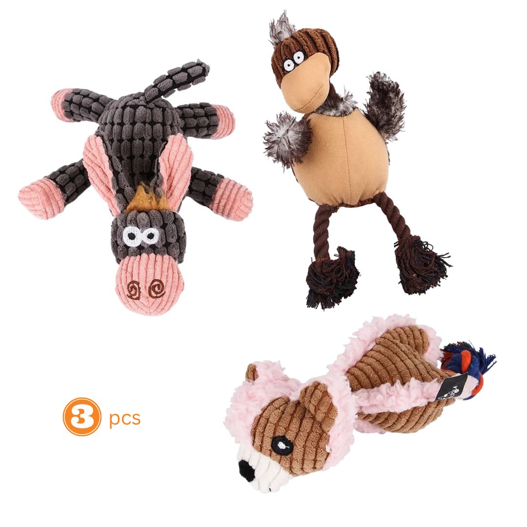 3 PACK ASSORTED DOG TOYS