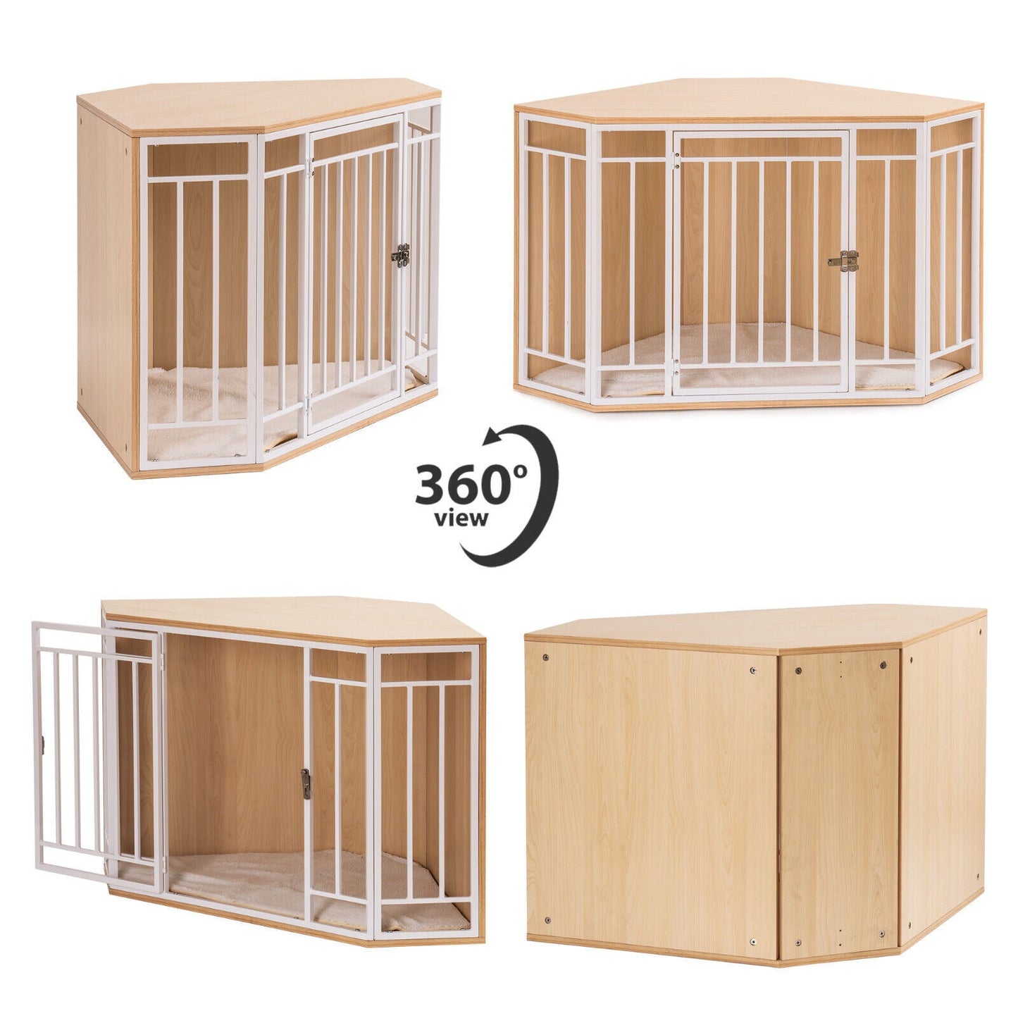 WOODEN AND METAL DOG HOUSE FOR SMALL/MEDIUM DOGS