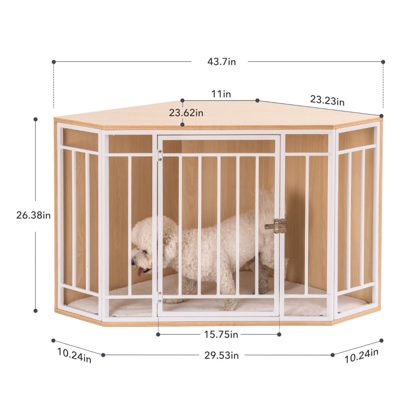 WOODEN AND METAL DOG HOUSE FOR SMALL/MEDIUM DOGS